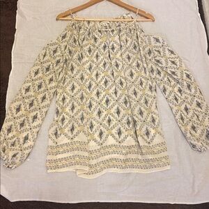 Max Studio Floral Top in Cream mix with other colors